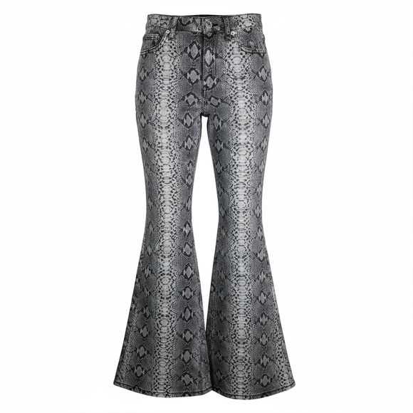 We The Free Women's Flared Snake Print Jeans - Picture 7 of 10